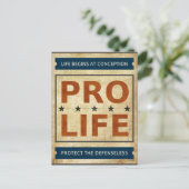 Pro Life Reklametafel Postkarte (Stehend Vorderseite)