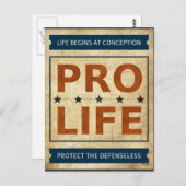 Pro Life Reklametafel Postkarte (Vorne/Hinten)