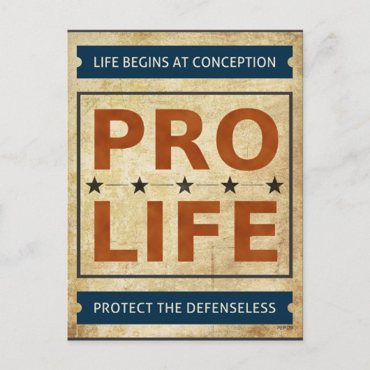Pro Life Reklametafel Postkarte (Vorderseite)