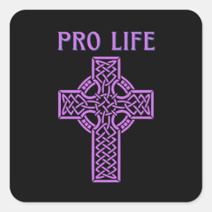 Pro Life römisch-katholisch Quadratischer Aufkleber