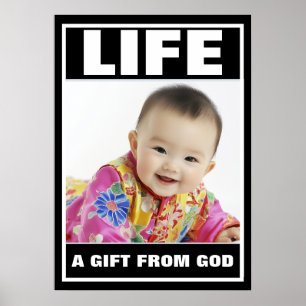 PRO-LIFE SMILING CHINESE BABY MÄDCHEN LEBENSSTUFE POSTER