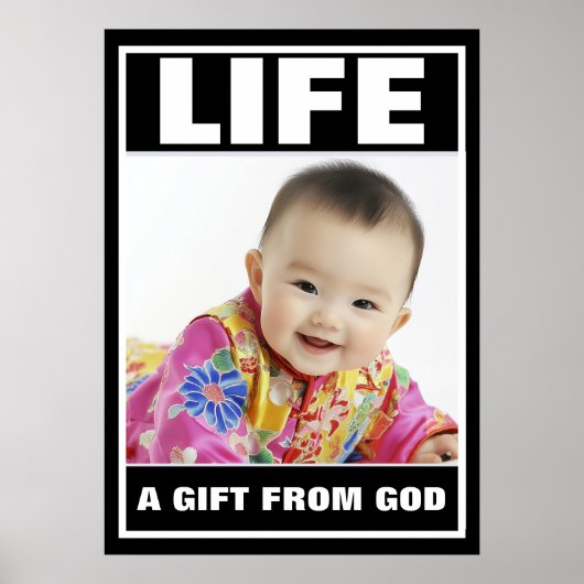 PRO-LIFE SMILING CHINESE BABY MÄDCHEN LEBENSSTUFE POSTER (Vorne)
