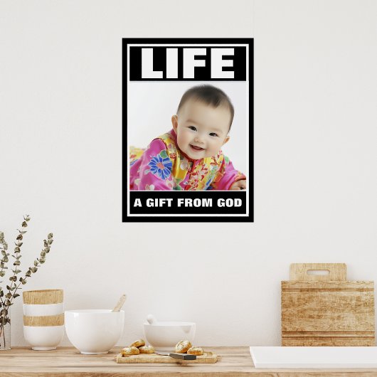 PRO-LIFE SMILING CHINESE BABY MÄDCHEN LEBENSSTUFE POSTER (Küche)