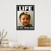 PRO-LIFE SMILING SCHWARZ-BABY-MÄDCHEN POSTER (Küche)