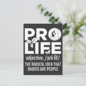 Pro Life Support Baby Anti Abortion Human Rights Postkarte (Stehend Vorderseite)