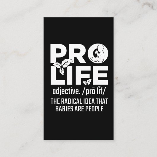 Pro Life Support Baby Anti-Abtreibung Menschenrech Visitenkarte (Vorderseite)