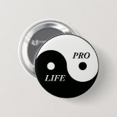 pro life Yin Yang Button (Vorne & Hinten)