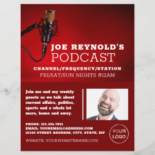 Pro Mikrofon, Podcaster, Podcast-Werbung Flyer