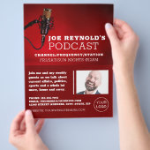 Pro Mikrofon, Podcaster, Podcast-Werbung Flyer (Hand)