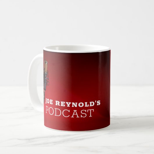 Pro Mikrofon, Podcaster, Podcast-Werbung Kaffeetasse (Vorderseite Links)