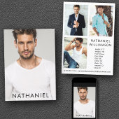 Pro Model Actor 4 Fotos Moderne Comp Card Einladung