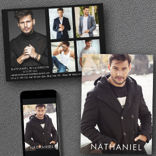 Pro Model Schauspieler 6 Foto Moderne Comp-Karte Einladung