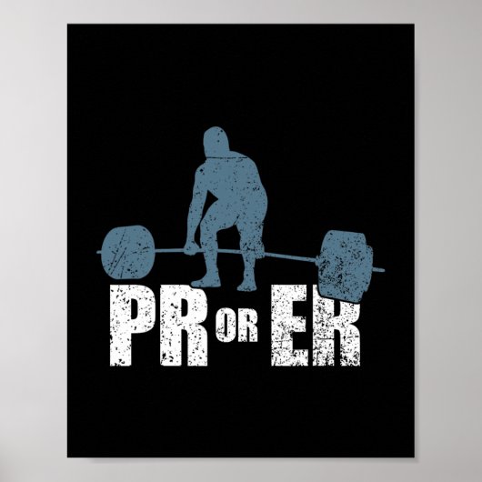 PRO oder Er Gewichtsheben der Bodybuilding Fitness Poster (Vorne)