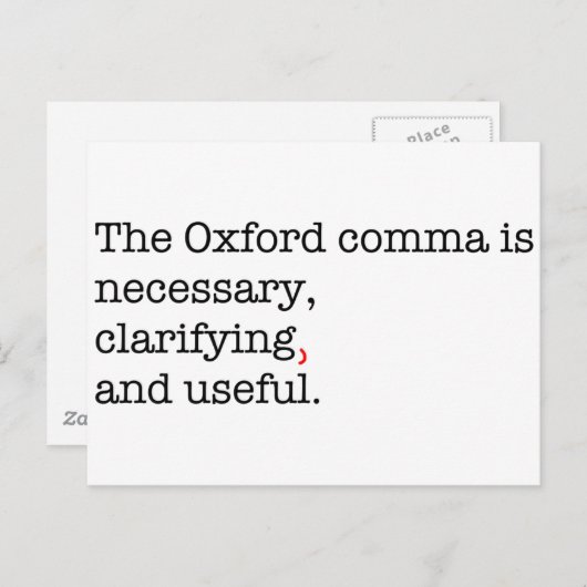 Pro-Oxford Comma Postkarte (Vorne/Hinten)