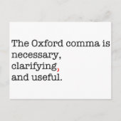 Pro-Oxford Comma Postkarte (Vorderseite)
