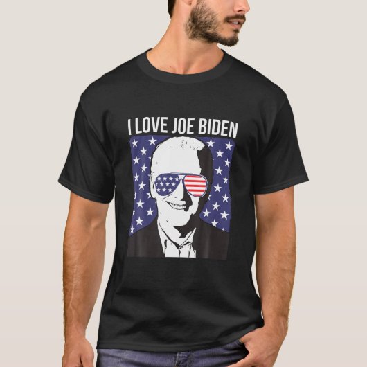 Pro-Präsident Joe Biden Usa FlaggenSonnenbrille I  T-Shirt (Vorderseite)