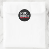PRO ROBOTER RUNDER AUFKLEBER (Tasche)