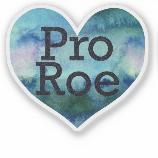 Pro Roe Blue Watercolor Herz Aufkleber (Vorderseite)