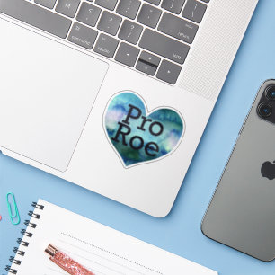 Pro Roe Blue Watercolor Herz Aufkleber
