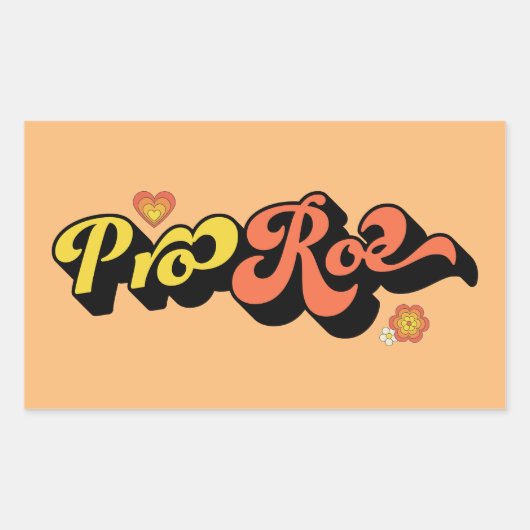 Pro Roe Retro Rechteckiger Aufkleber (Vorderseite)
