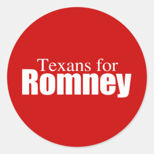 PRO-ROMNEY - TEXANS FÜR ROMNEY -- .png Runder Aufkleber