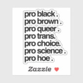 pro schwarz pro braun pro que aufkleber (Blatt)