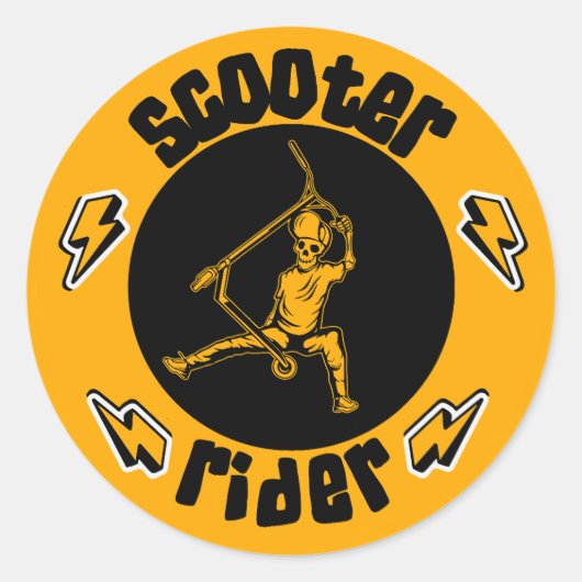 Pro Scooter Free Rider Tricks Runder Aufkleber (Vorderseite)