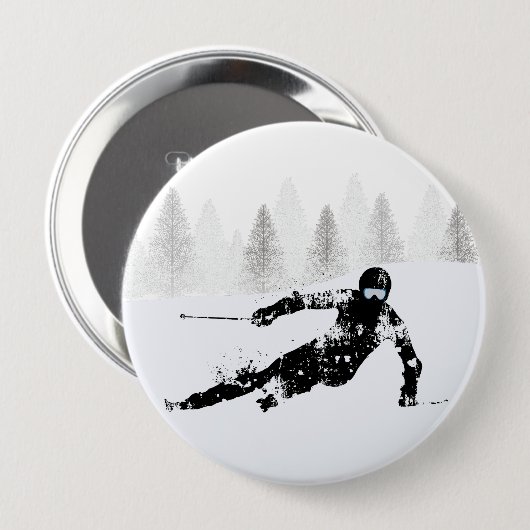 Pro Skier, Ski Snowboard Button (Vorne & Hinten)