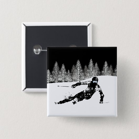 Pro Skier, Ski Snowboard Button (Vorne & Hinten)