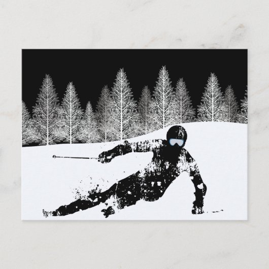 Pro Skier, Ski Snowboard Feiertagspostkarte (Vorderseite)