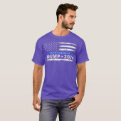Pro Trump 2024 Back The Blue Thin Blue Line Flag T-Shirt (Vorne ganz)