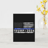 Pro Trump 2024 Back The Blue Thin Blue Line Karte (Gelbe Blume)