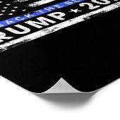 Pro Trump 2024 Back The Blue Thin Blue Line Poster (Ecke)