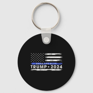 Pro Trump 2024 Back The Blue Thin Blue Line Schlüsselanhänger