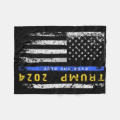 Pro Trump 47 2024 Back The Blue Thin Blue Line Ame Fleecedecke (Vorderseite (Horizontal))