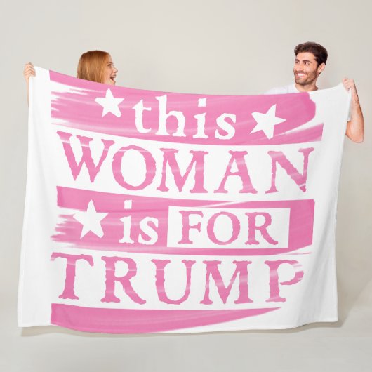 pro Trump - diese Frau ist für Trump PINK Fleecedecke (Beispiel)