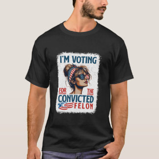 Pro Trump Girl Women Bleached Messy Bun Vote Convi T-Shirt