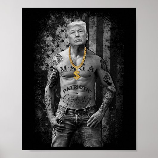 Pro Trump Patriotic Gangster - Antiliberale Republ Poster (Vorne)