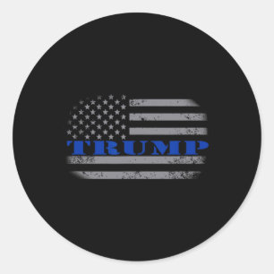 Pro Trump Politische Amerikanische Flagge T-Shirt  Runder Aufkleber
