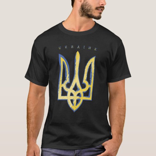 Pro Ukraine Support Flag Symbol ukrainischer Präsi T-Shirt (Vorderseite)