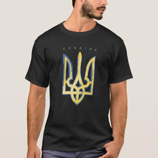 Pro Ukraine Support Flag Symbol ukrainischer Präsi T-Shirt (Vorderseite)