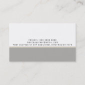 pro Unternehmen klassisch weiß & grau mit Monogram Visitenkarte (Rückseite)