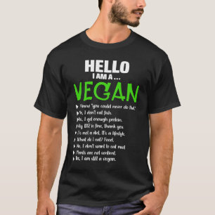 Pro Veganer Aktivismus Gym Athlete Hallo Ich bin e T-Shirt
