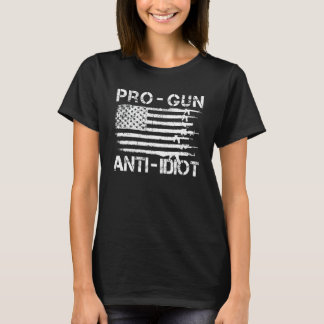Pro-Waffen Anti-Idioten Vintage-USA-Flagge 2. Zusa T-Shirt