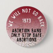 Pro Wahl gehen wir nicht zurück Roe v Wade Round Button (Vorderseite)