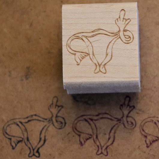 Pro-Wahl Uterus gedreht Gummistempel