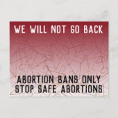 Pro Wahl werden wir nicht zurückgehen Roe v Wade Postkarte (Vorderseite)