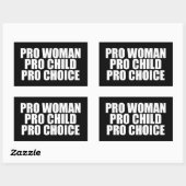 Pro Women Pro Child Pro Choice Rechteckiger Aufkleber (Blatt)