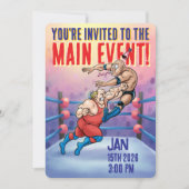 Pro Wrestling Birthday Main Event Einladung (Vorderseite)