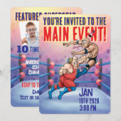 Pro Wrestling Customizable Birthday Main Event Einladung (Vorne/Hinten)